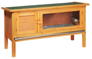 Traditioneller Kleintierstall mit Zinkwanne, Ruheraum und Kleintierhaus-Dach mit Aufstellvorrichtung