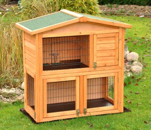 Doppeldecker-Kaninchenstall mit komfortablem Untergeschoß